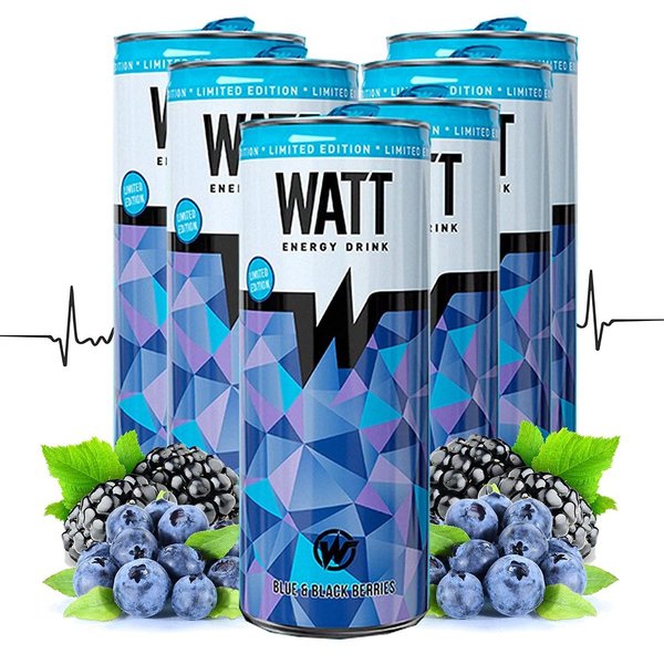 WATT Energy Drink Blue&Black Berries 6 x 250 ml (Pfandfrei)