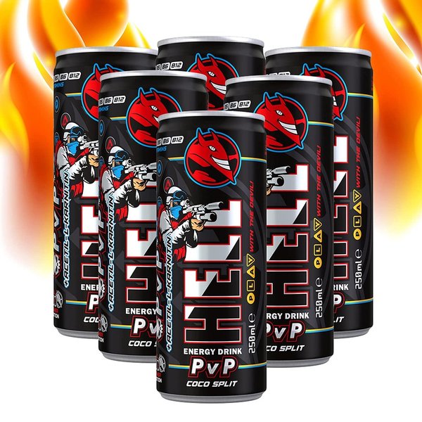 HELL Energy Drink GAMER PvP Coco Split 6 x 250 ml (Pfandfrei)
