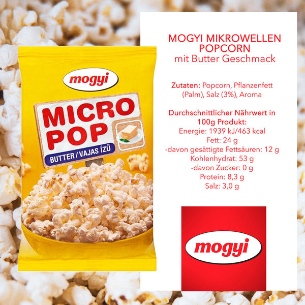 Mogyi Mikrowellen Popcorn Butter 3x100g