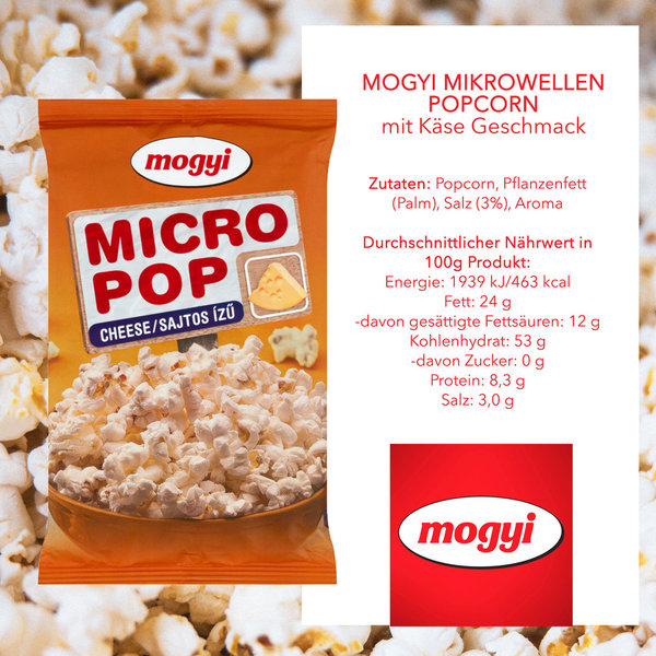 Mogyi Mikrowellen Popcorn Käse 3x100g