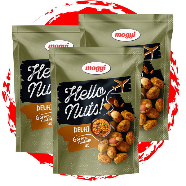 Mogyi Hello Nuts! Erdnüsse Teigmantel Delhi - Garam Masala 3x100g