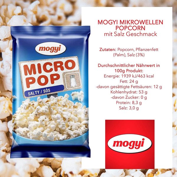 Mogyi Mikrowellen Popcorn Kennenlernen Pack 4x100g