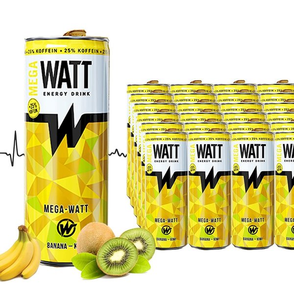 WATT Energy Drink Banana&Kiwi 24 x 250 ml (Pfandfrei)