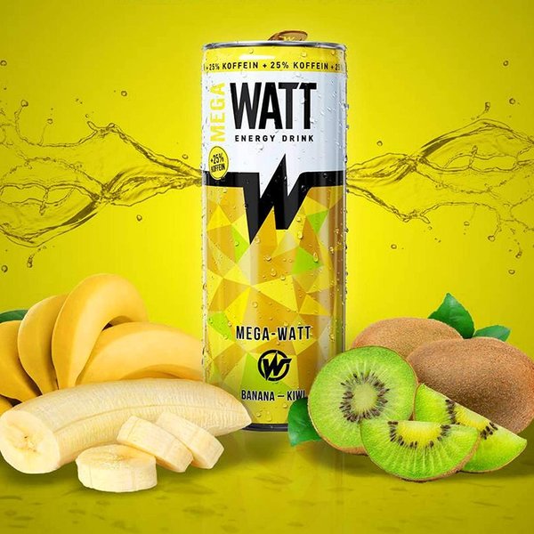 WATT Energy Drink Banana&Kiwi 24 x 250 ml (Pfandfrei)