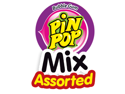 PIN POP Assorted Mix Bubblegum Gefüllt Lollipops 18g /100 Stück