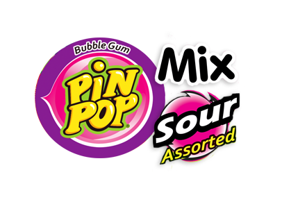 PIN POP Supersour Assorted Bubblegum Gefüllt Lollipops 17g /100 Stück