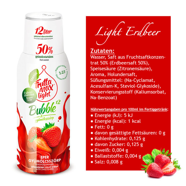 FruttaMax Light Erdbeeren Sirup 500ml